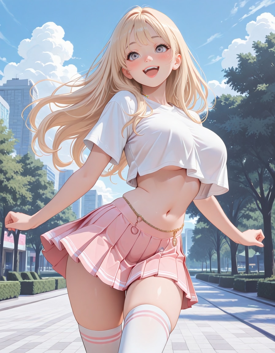 公園でポーズ