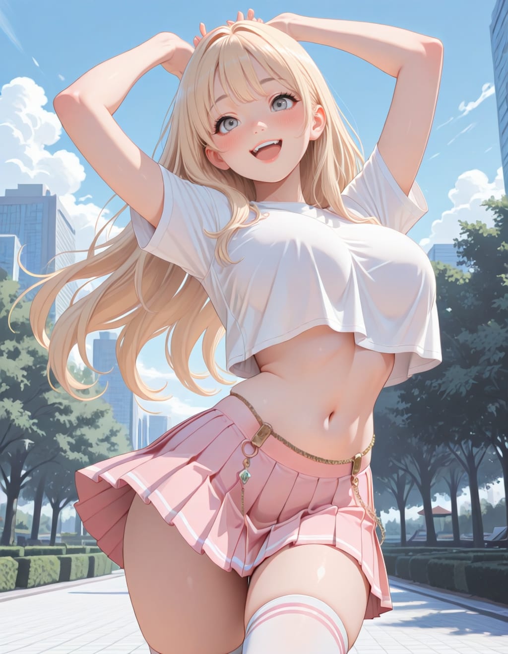 公園でポーズ