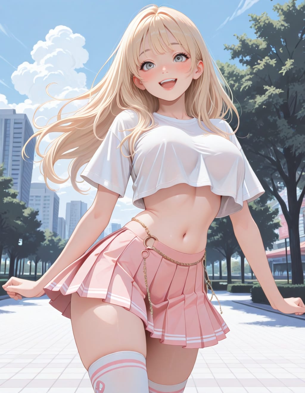 公園でポーズ