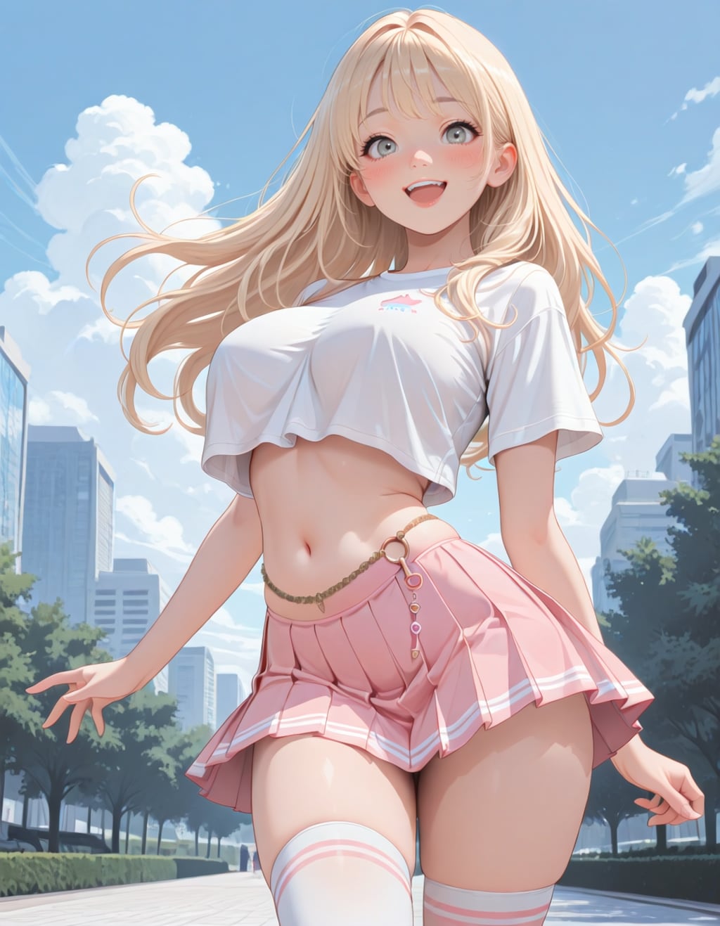 公園でポーズ