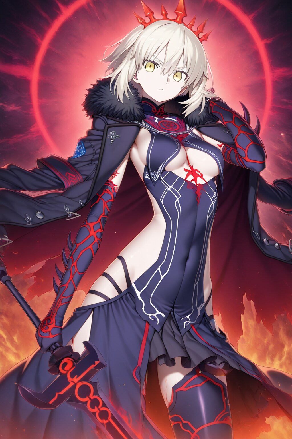 【FGO】より、第３再臨姿のアルトリア・ペンドラゴン(オルタ)のイメージ