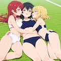 休憩中に3人でじゃれ合い 4枚目