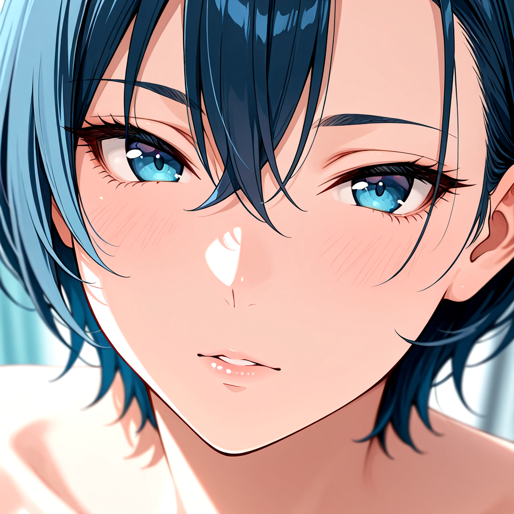 凛さんの顔をただただ見つめるだけ