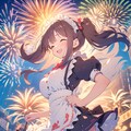 花火でアゲアゲ↑メイドさん 2枚目