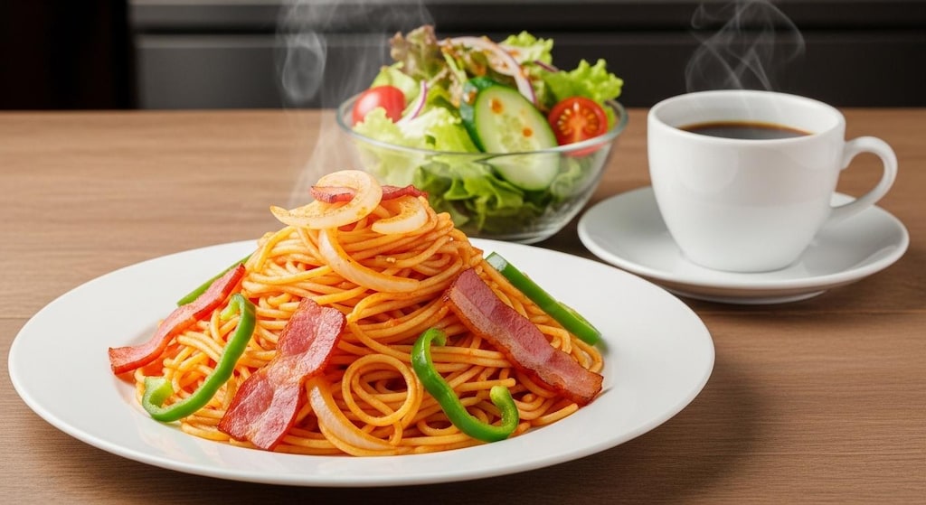 摩訶不思議食堂のナポリタンセット