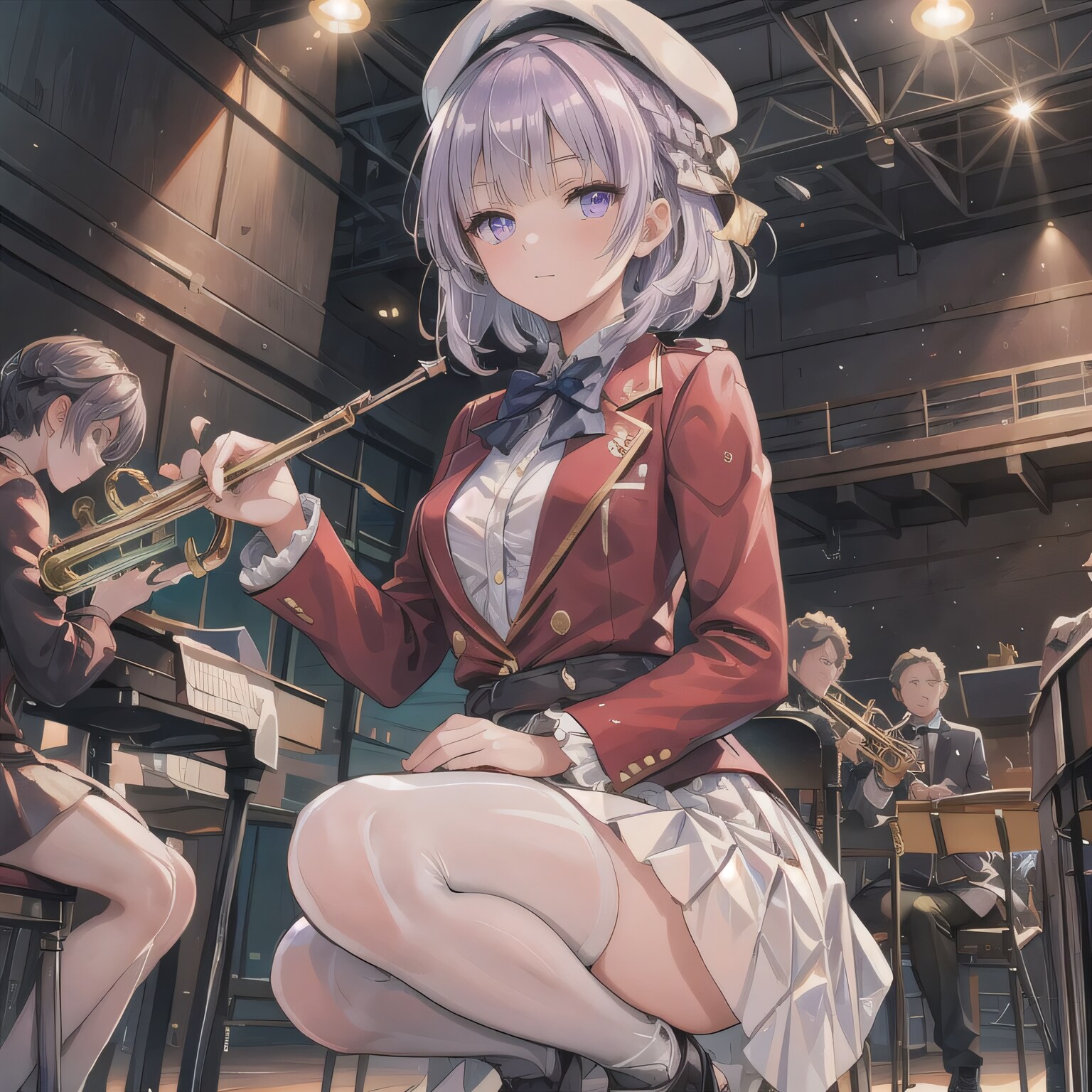 銀髪ボブでブラスバンドの少女 | の人気AIイラスト・グラビア