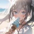 おいしそうなアイスを食べる女の子 4枚目