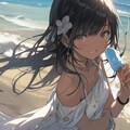 おいしそうなアイスを食べる女の子 5枚目