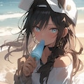 おいしそうなアイスを食べる女の子 3枚目