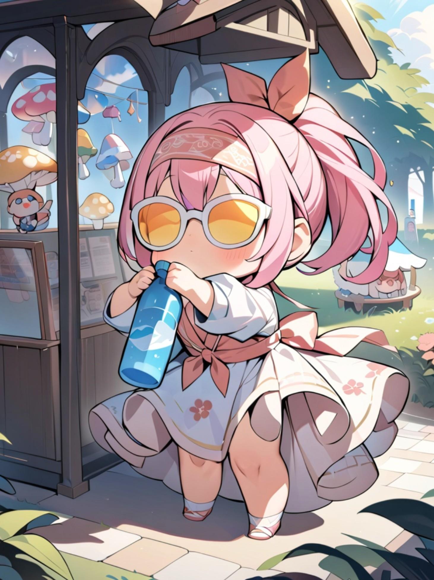 ポニテのピンク髪ちゃん