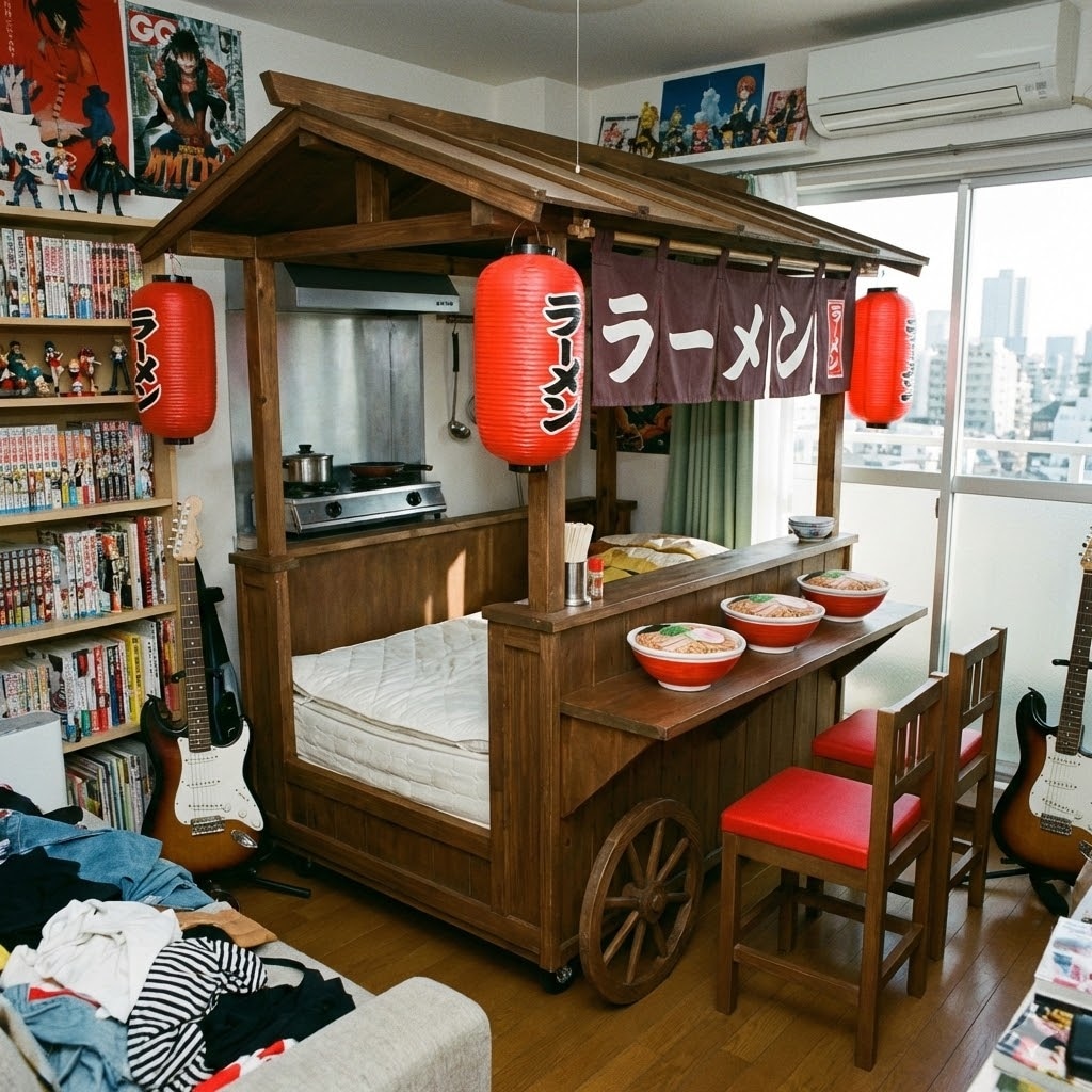 ラーメン屋っぽいベッド