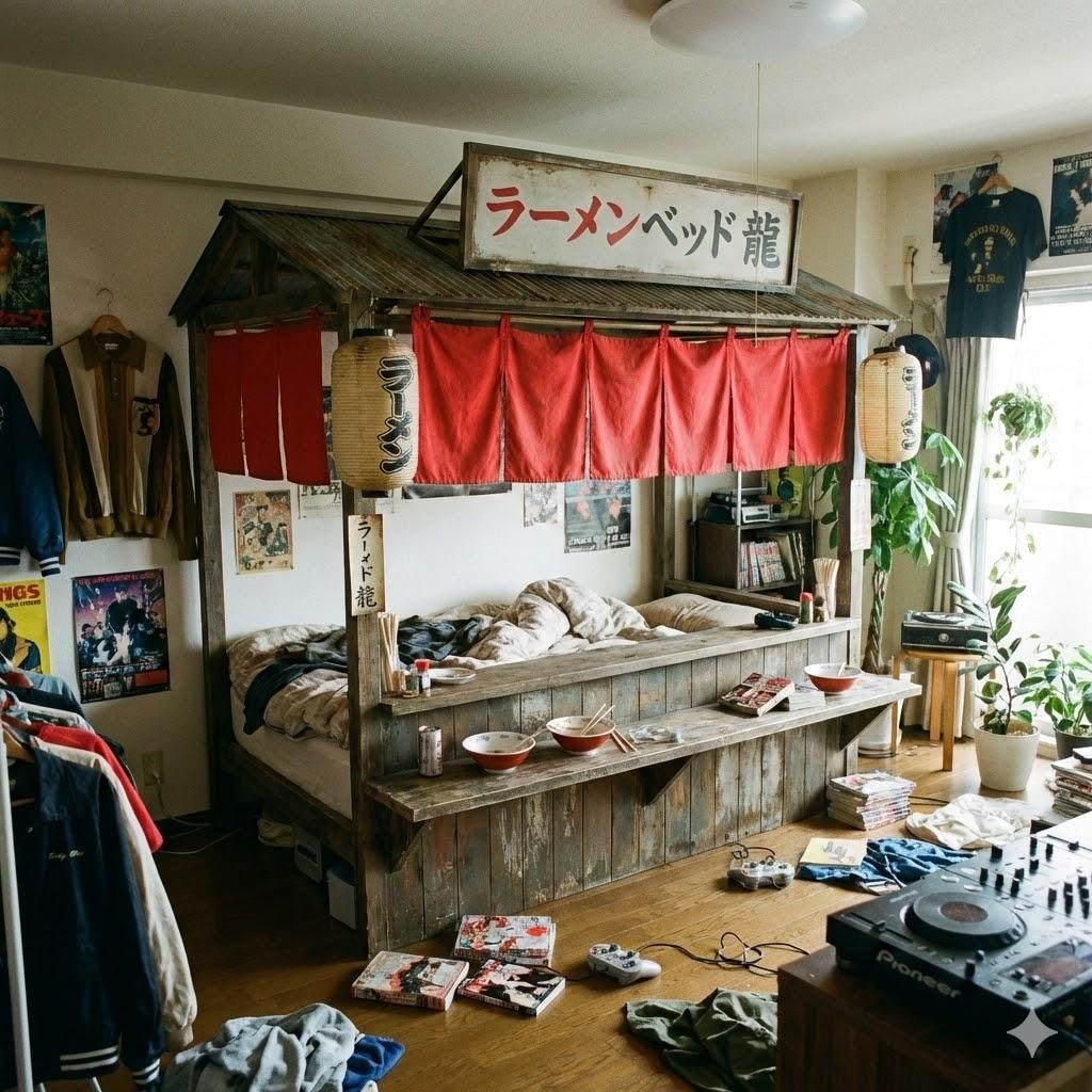 ラーメン屋っぽいベッド
