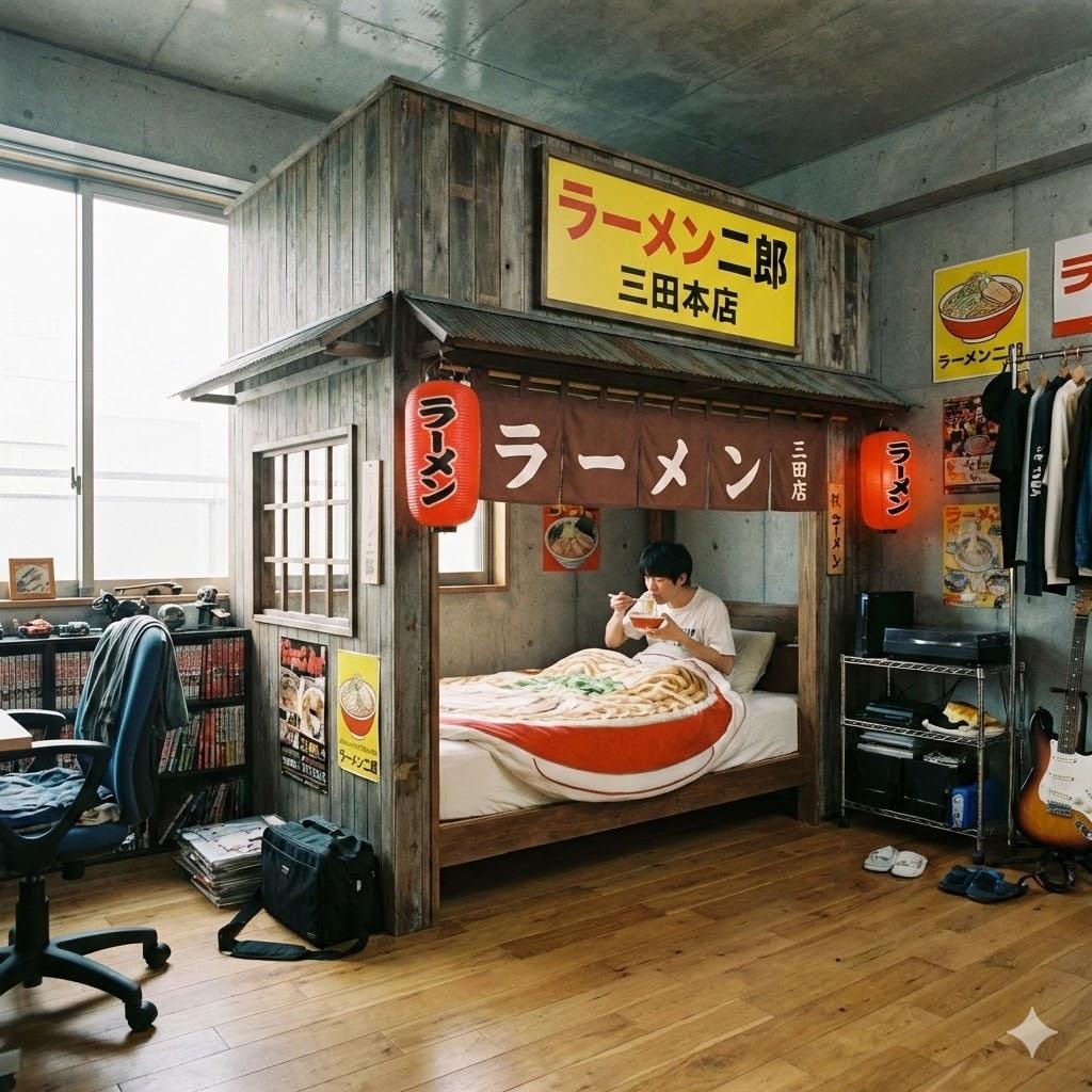 ラーメン屋っぽいベッド