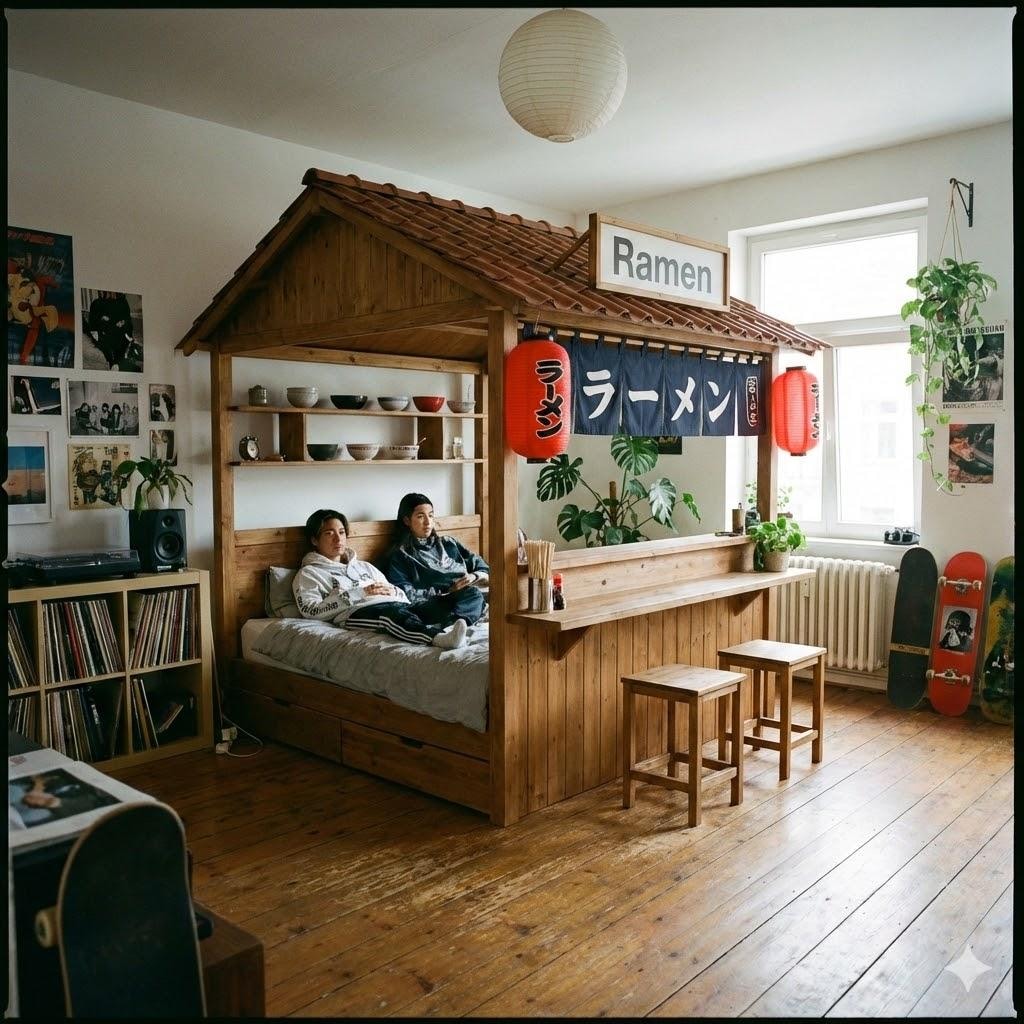 ラーメン屋っぽいベッド