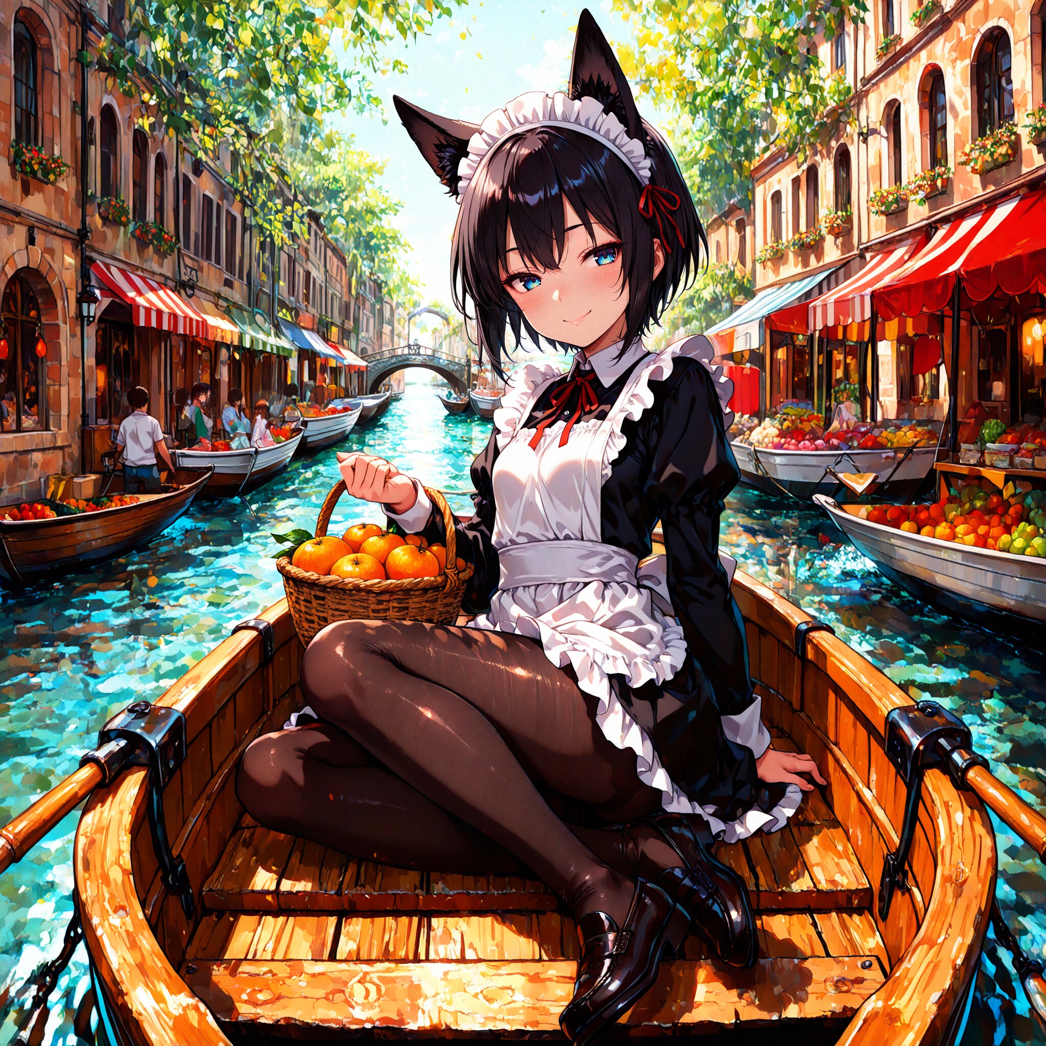 水上市場の買い出し | の人気AIイラスト・グラビア