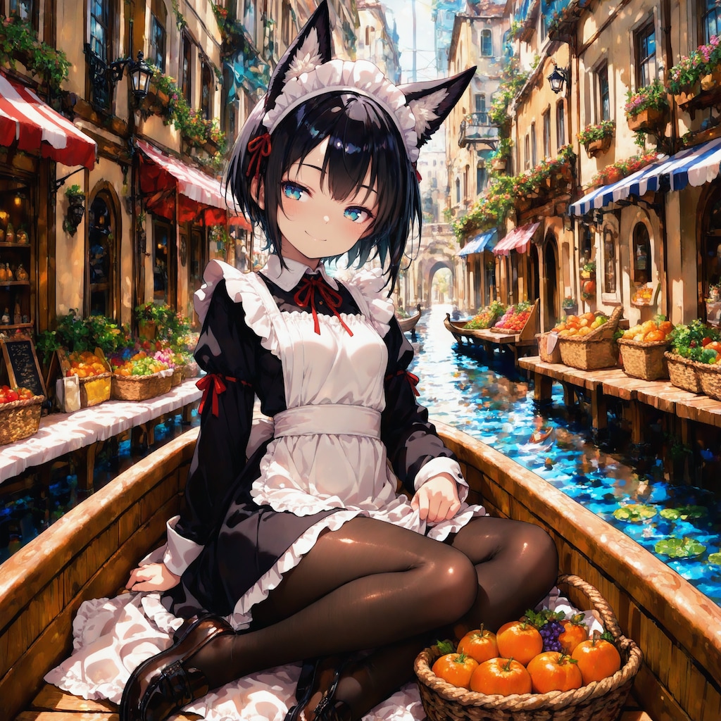 水上市場の買い出し