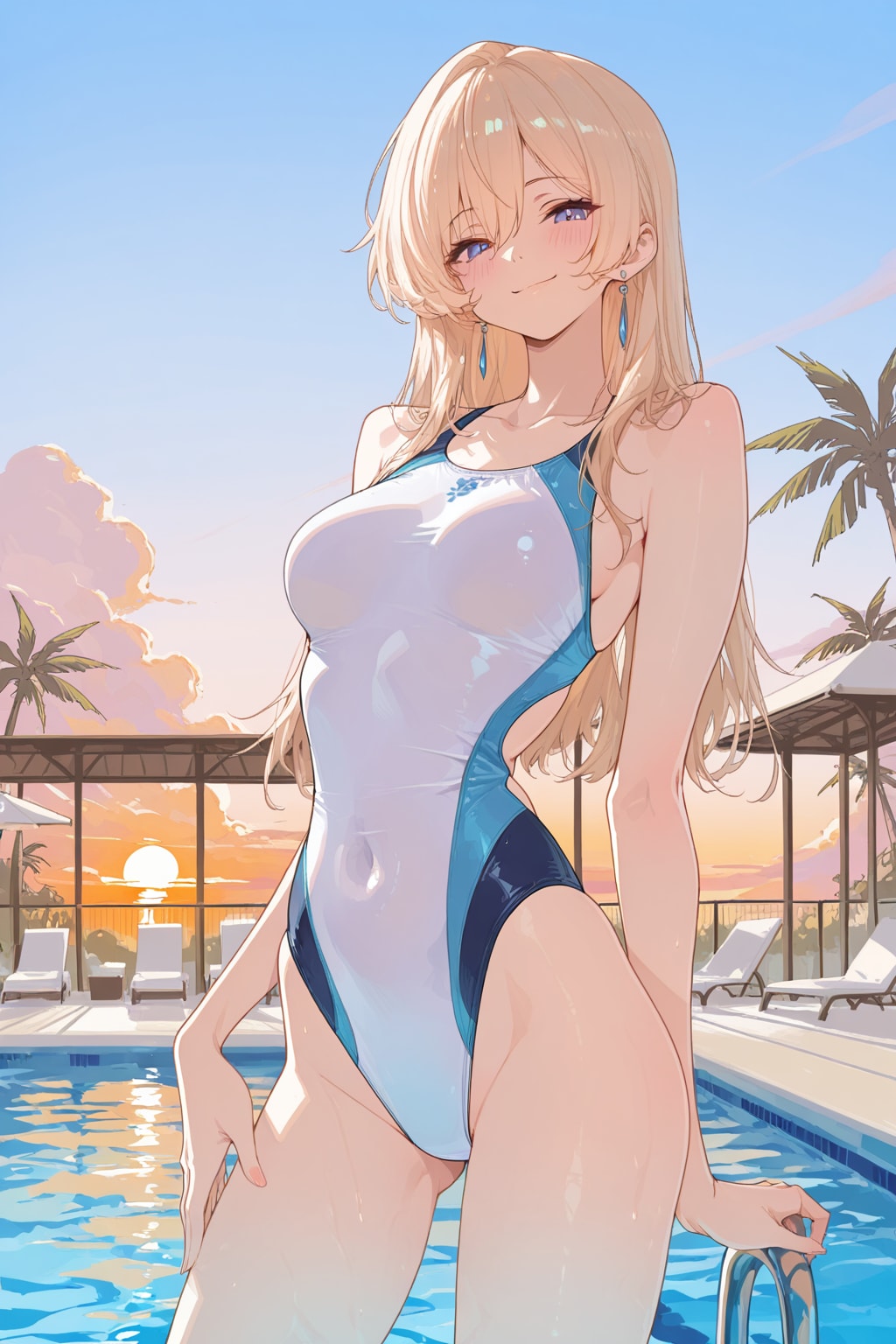 金髪　夕暮れ