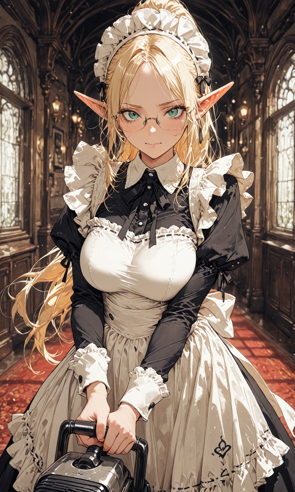 巨乳エルフメイドのシルキーさん