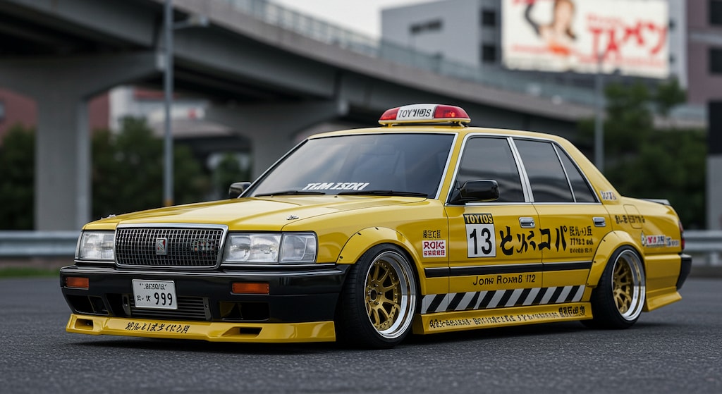 クラウンセダンイエロータクシーのドリ車