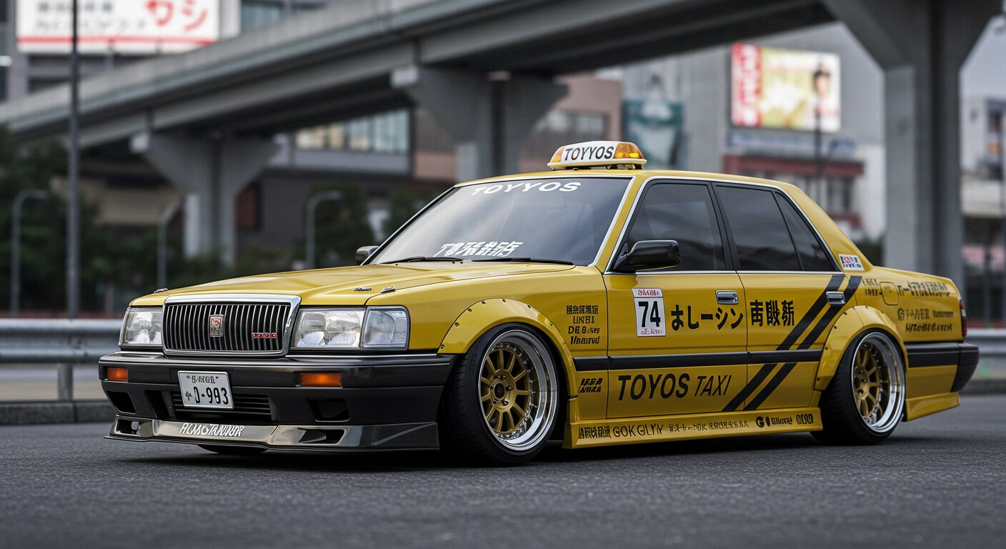 クラウンセダンイエロータクシーのドリ車 | の人気AIイラスト・グラビア