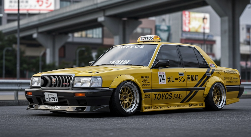 クラウンセダンイエロータクシーのドリ車