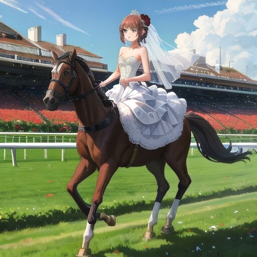 競馬場での結婚式 | の人気AIイラスト・グラビア