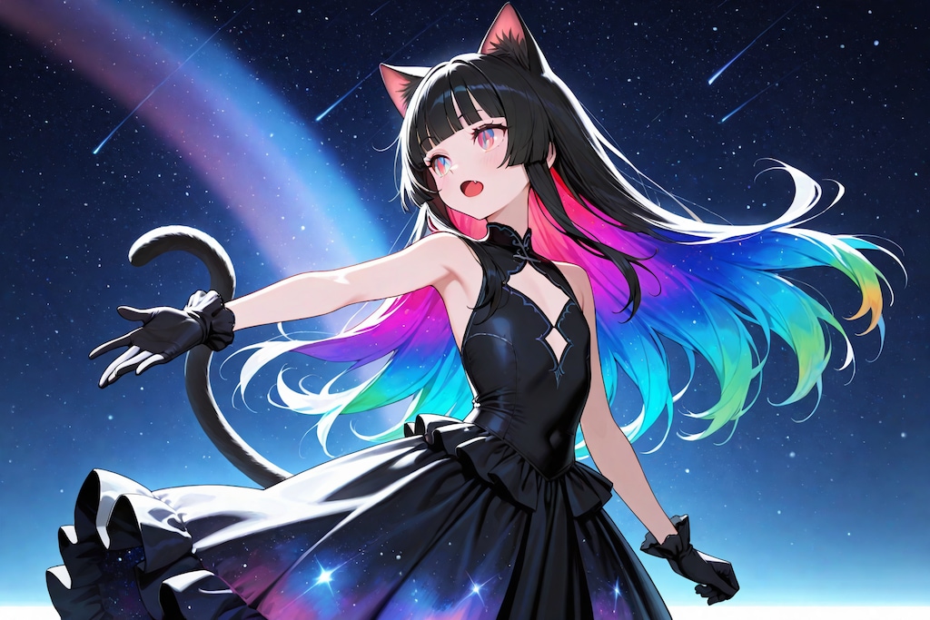 黒猫と虹
