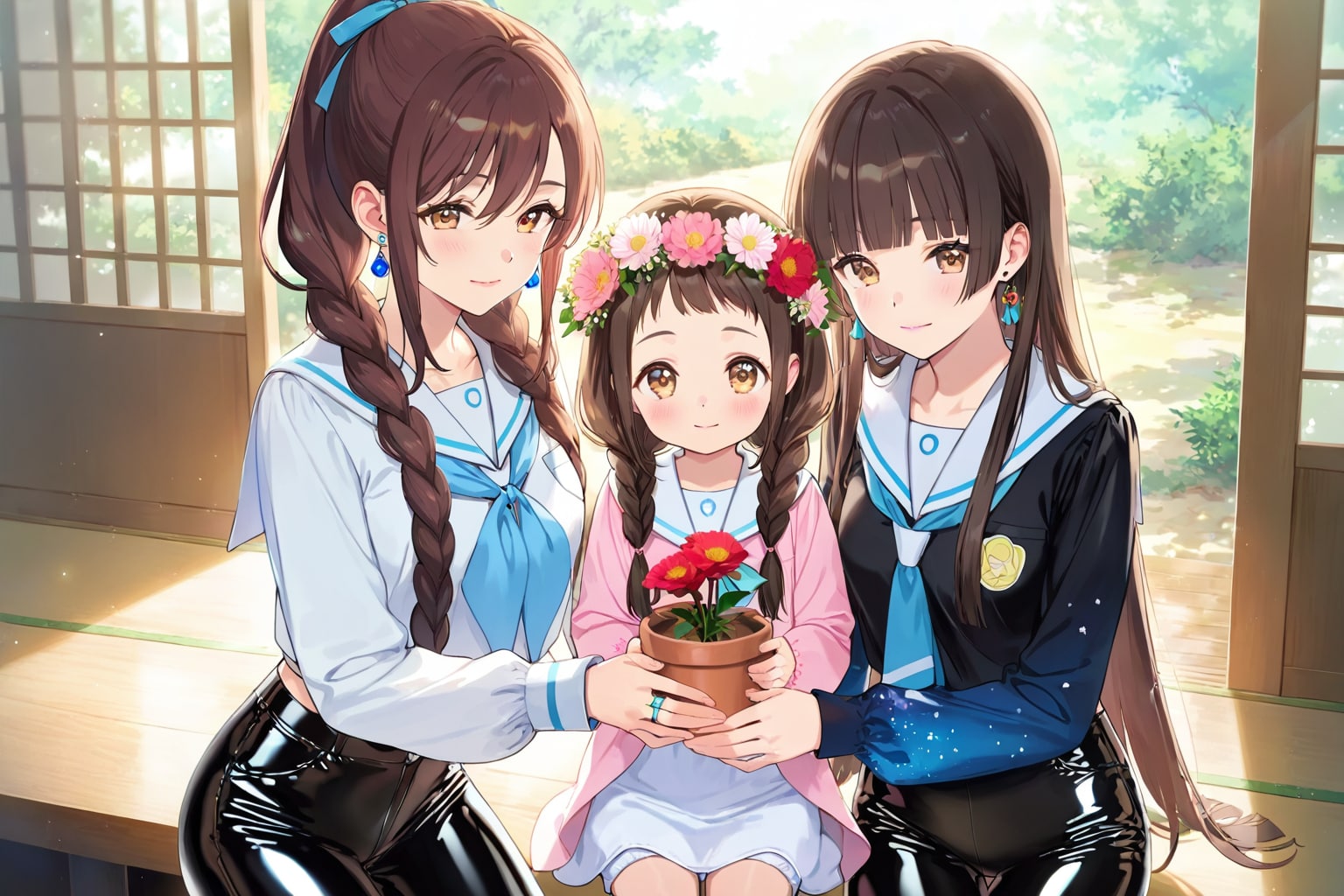おかあさん❤️絵梨奈とお姉ちゃんで選んだお花だよ❤️いつもありがとう❤️ | の人気AIイラスト・グラビア