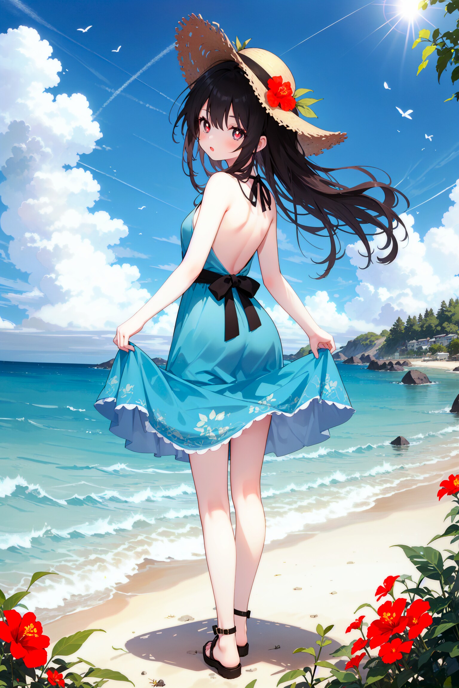 海辺で散歩