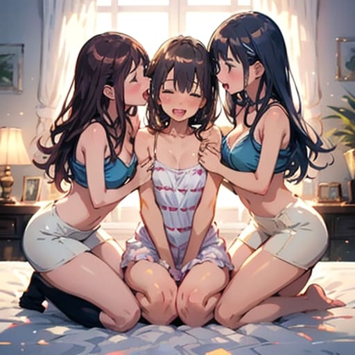 女の子のお泊り会ってこんなのかなあ？楽しそうだなあって妄想。