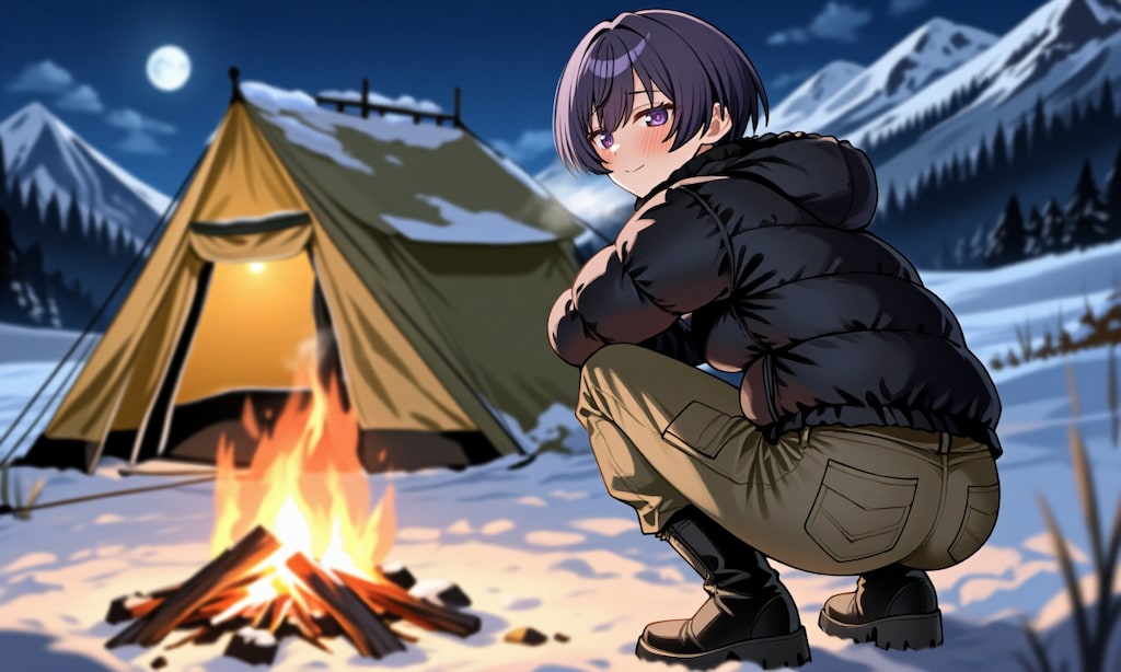 雪山キャンプ烏夜ちゃん