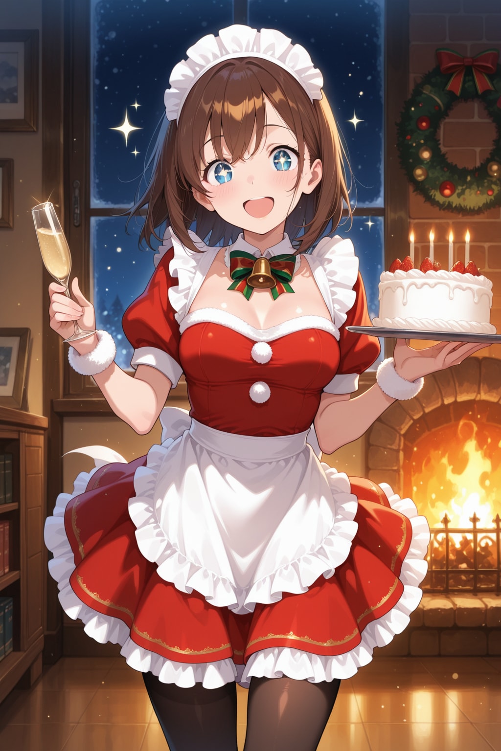 サンタメイドのマシロちゃん | の人気AIイラスト・グラビア