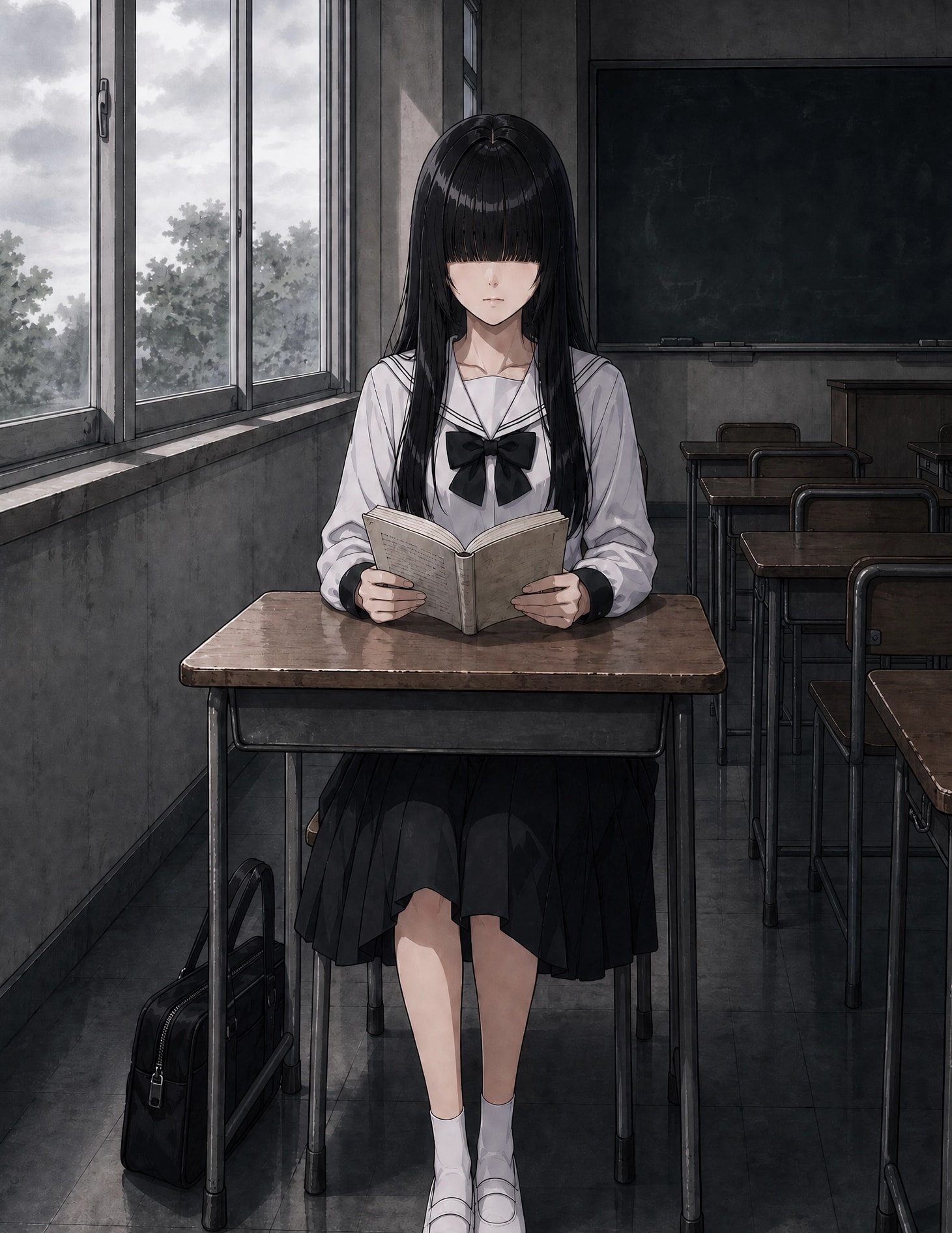 読書する暗子さん | の人気AIイラスト・グラビア
