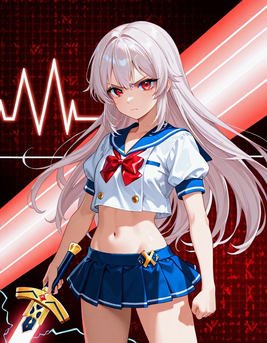 ECG(心電図)銀髪お姉やん02 | の人気AIイラスト・グラビア