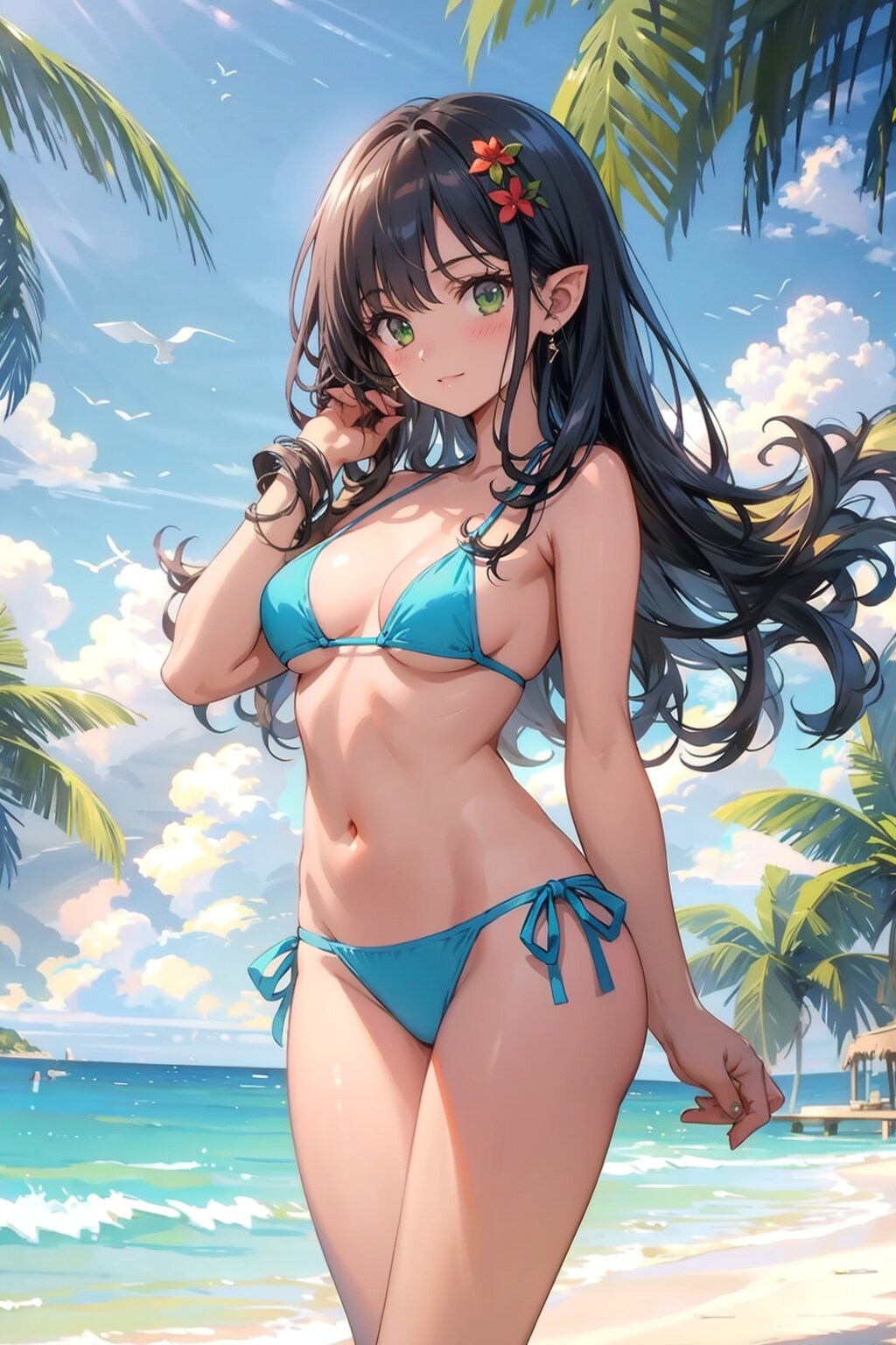 お忍びで海辺へ