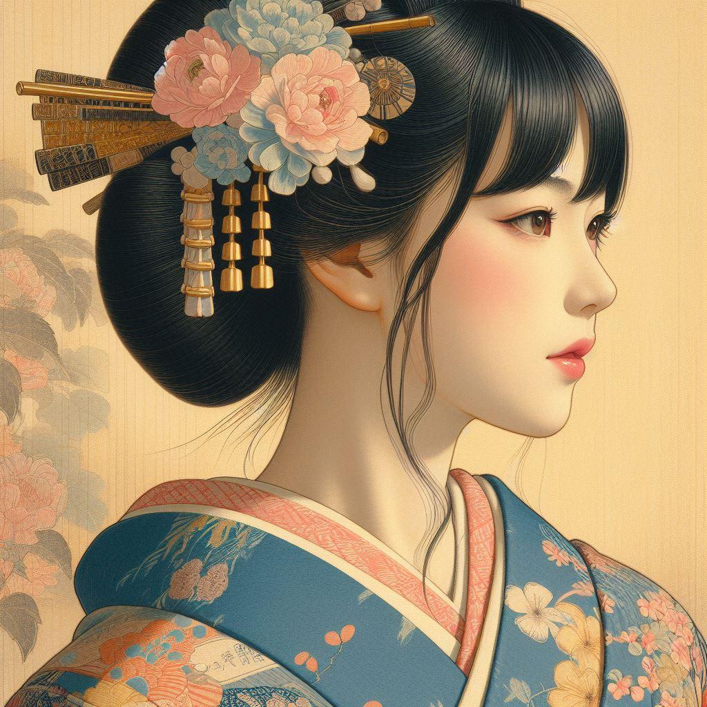美人画(浮世絵風)