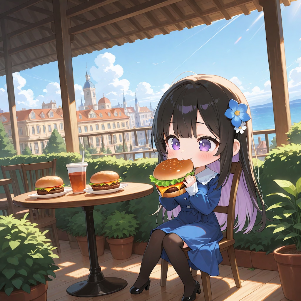 海沿いの街でもぐもぐ🍔