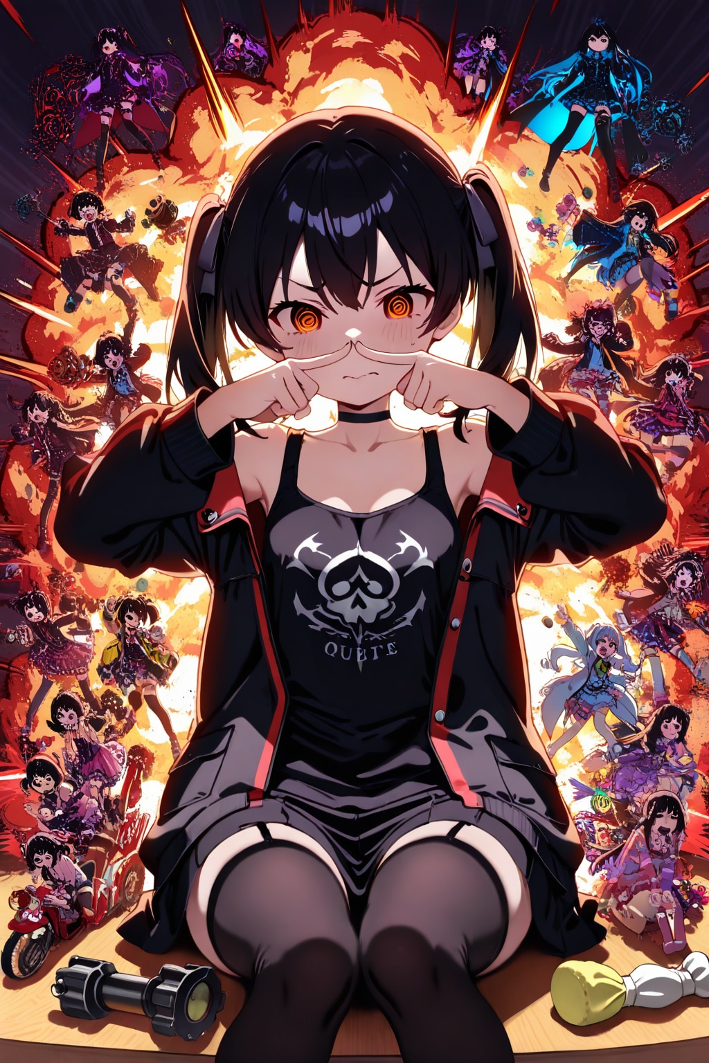 ツインテールの黒髪ちゃん | の人気AIイラスト・グラビア