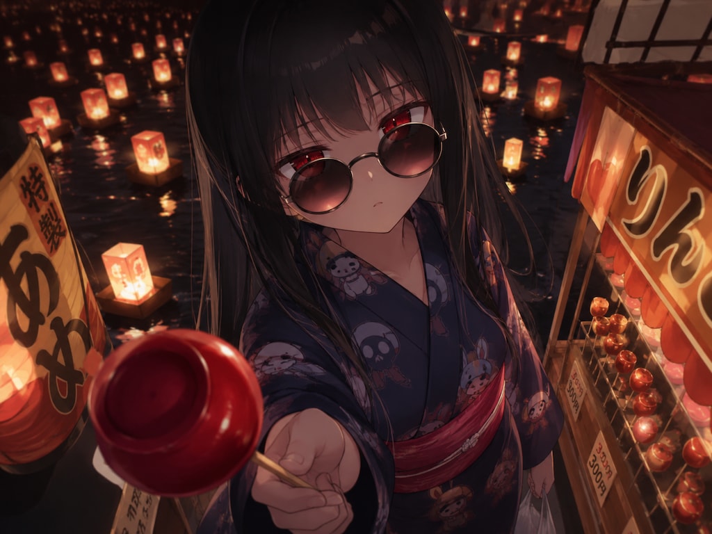 ししょちゃん灯籠を背負う