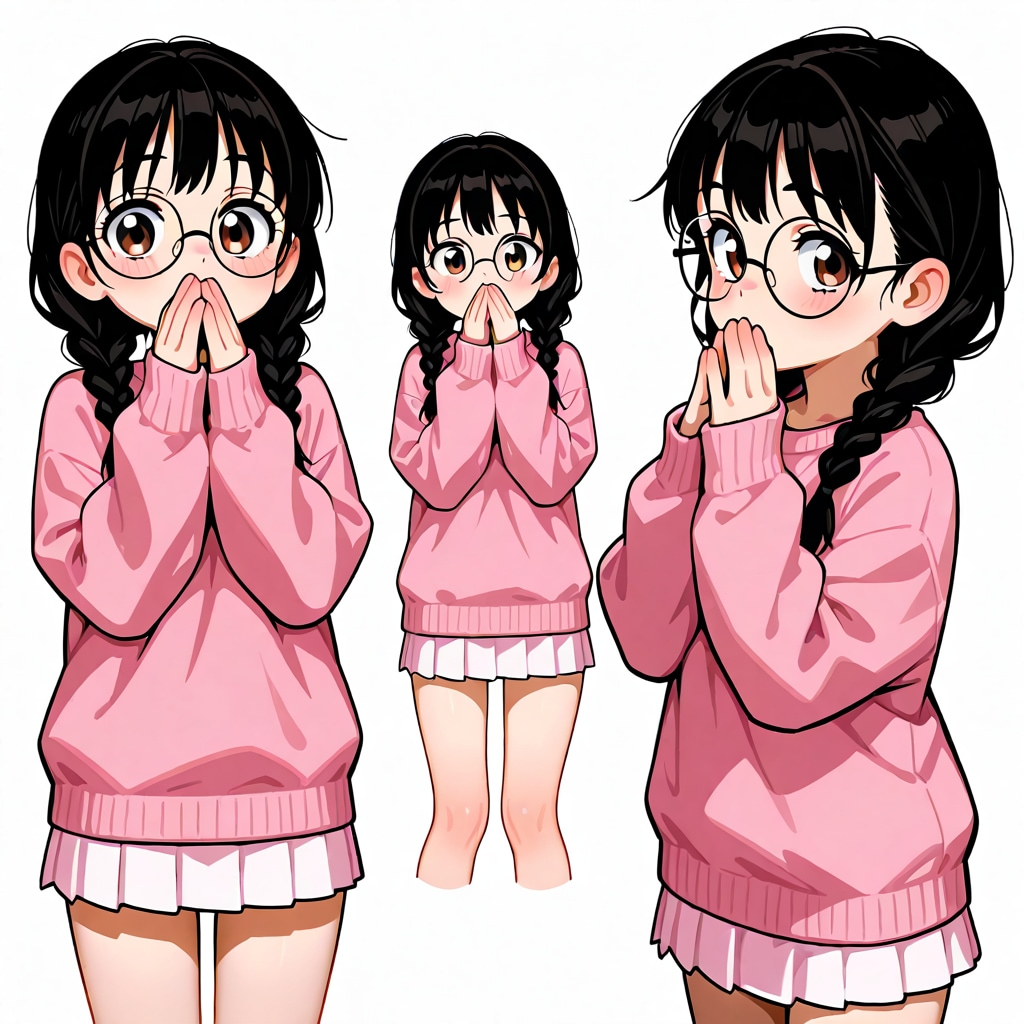 三つ編み眼鏡っ娘
