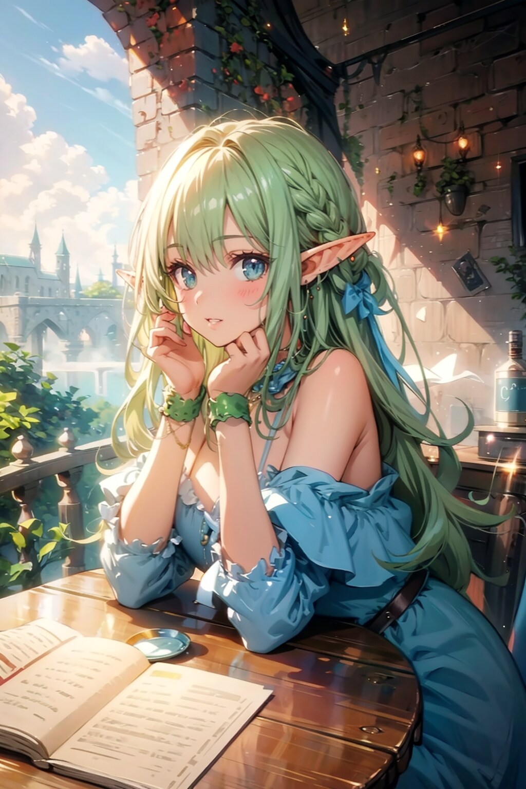 ハッとした感じのエルフの女の子