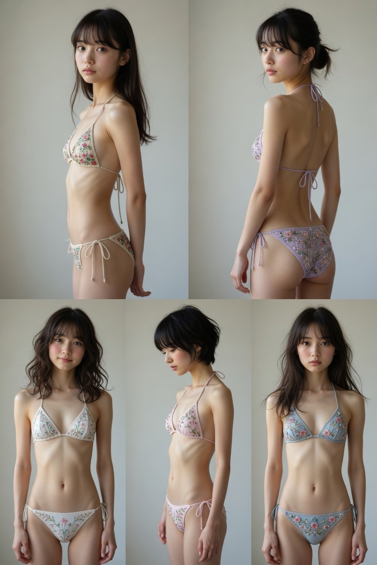 美女が水着に着替えたら