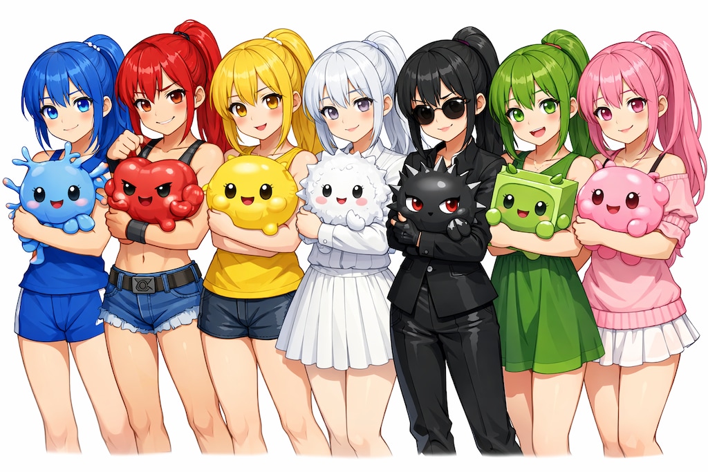 ぽにちゃん&細胞マスコット 描き分けチャレンジ
