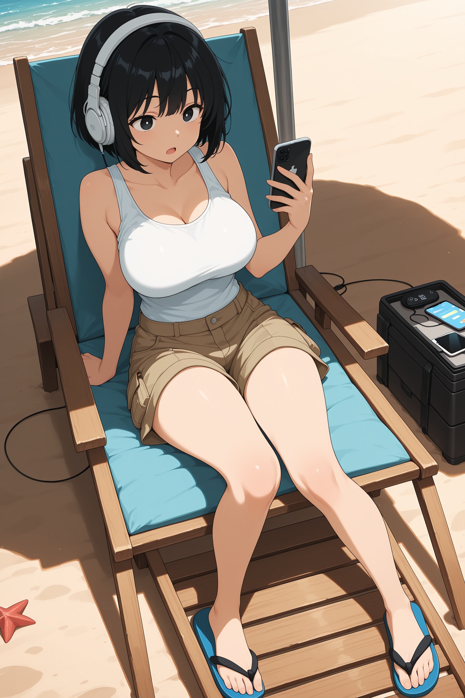 リゾートビーチでだらける由奈さん