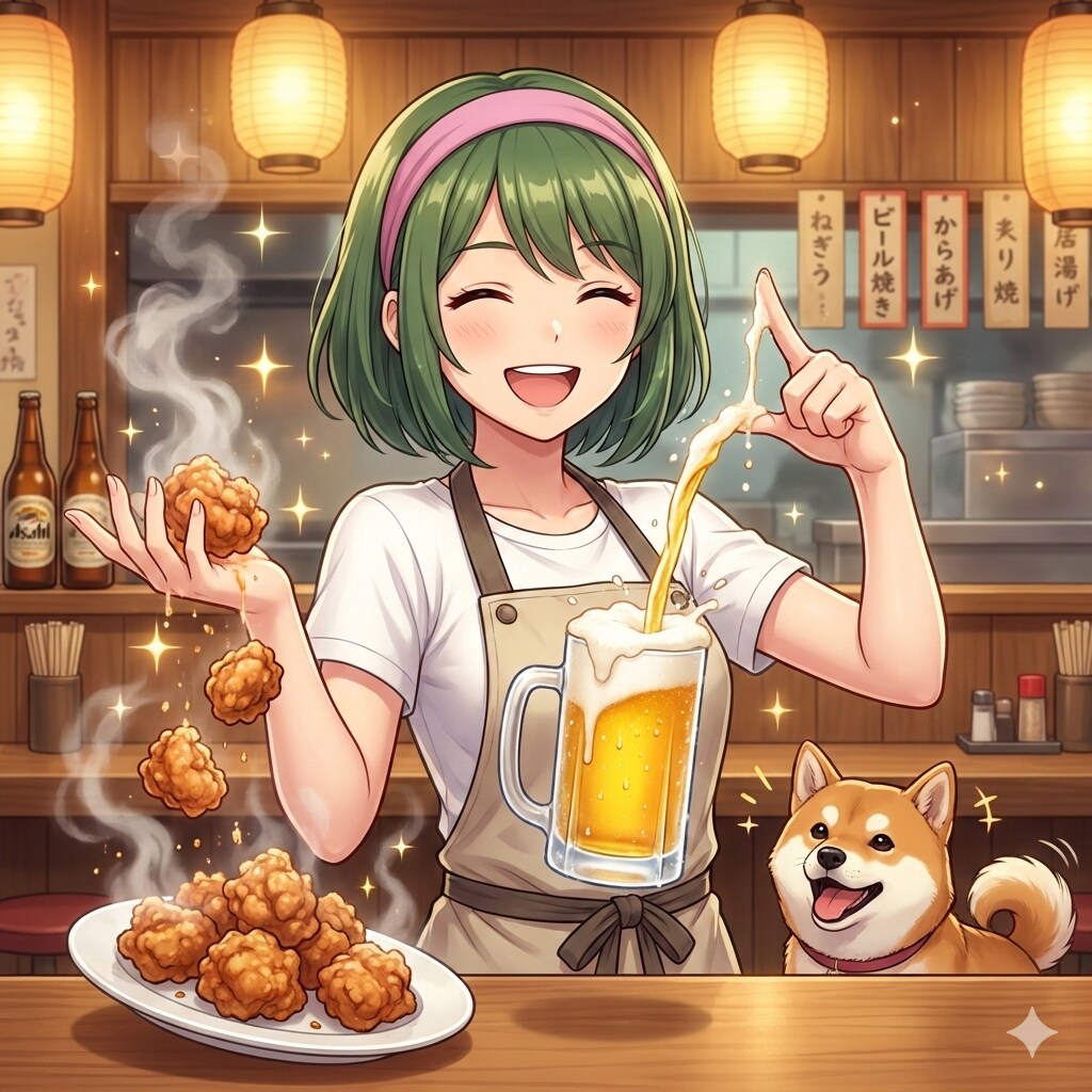 自家製ビールと唐揚げの居酒屋 | の人気AIイラスト・グラビア