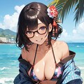 和柄ビキニのお姉さん👘👙 3枚目