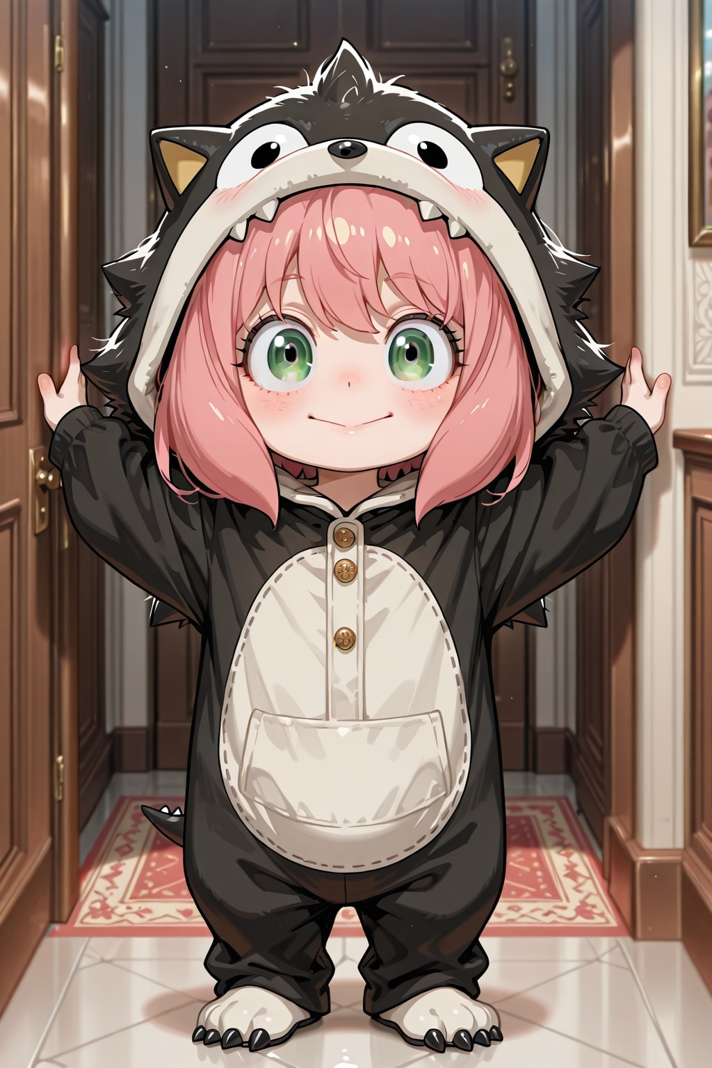 ネズミの着ぐるみを着たアーニャさん。