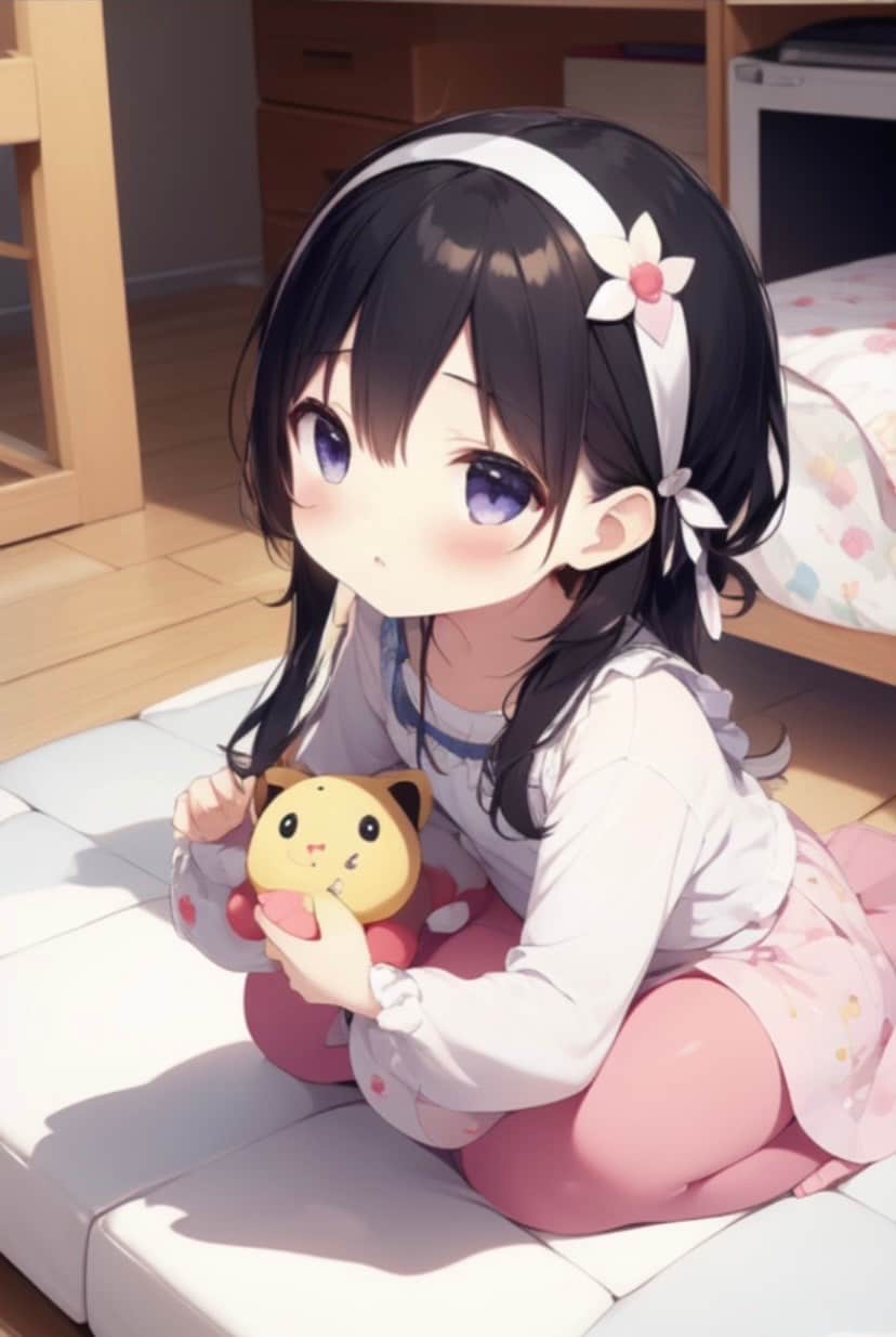 猫のフィギュアと少女 | の人気AIイラスト・グラビア