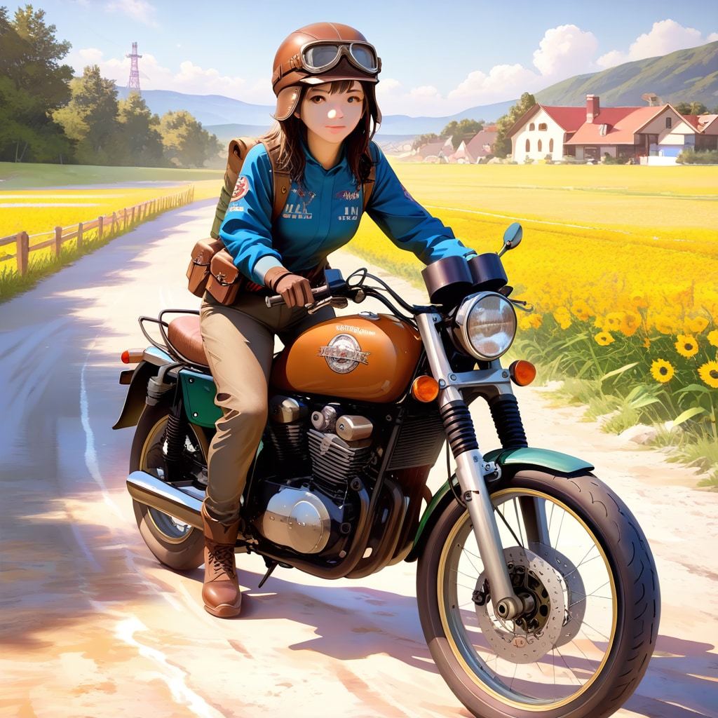 バイク好きな彼女 | の人気AIイラスト・グラビア