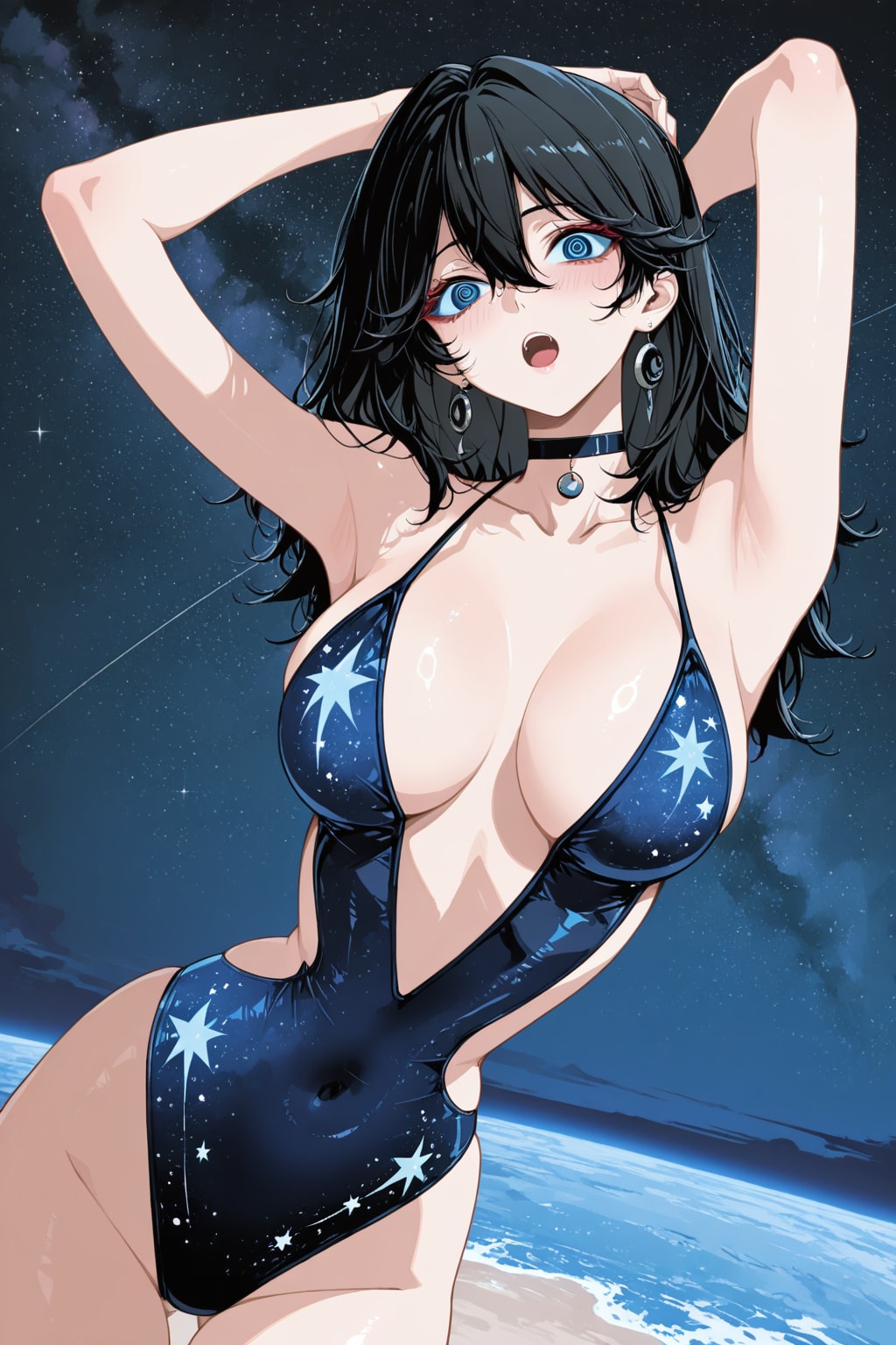 星空と黒髪ちゃん